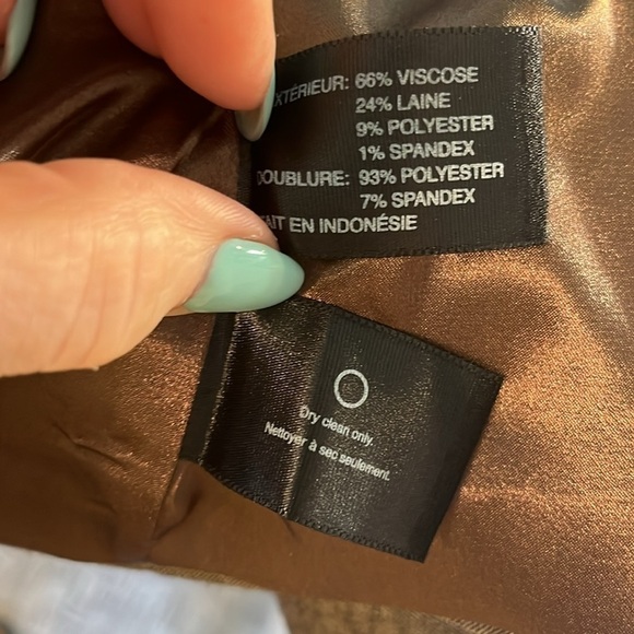 Club Monaco Cropped Blazer Peplum Wool Blend Ruffled Epaulets One Button Size 2 - Picture 8 of 9